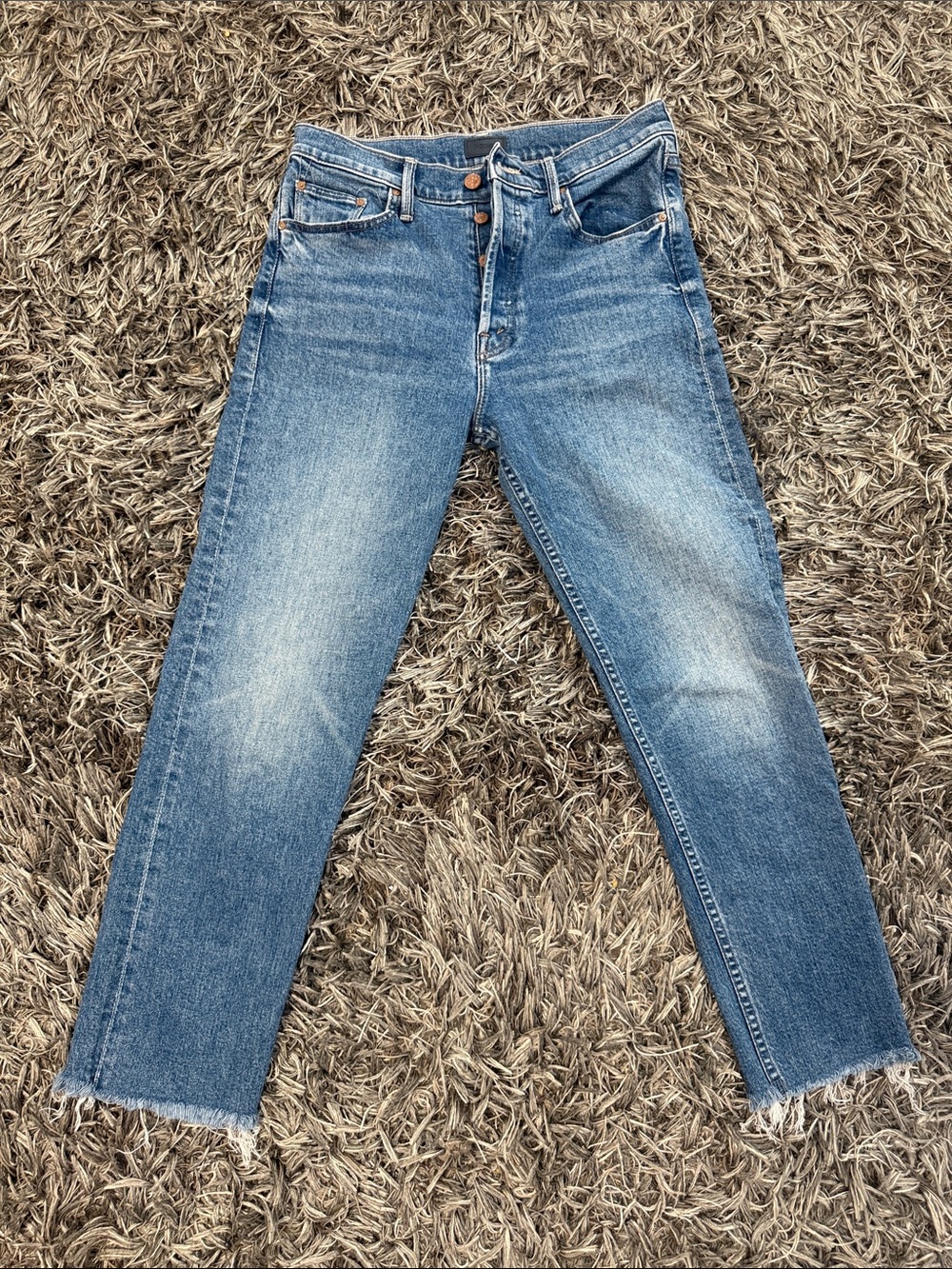 MOTHER Women's Blue Straight Jeans